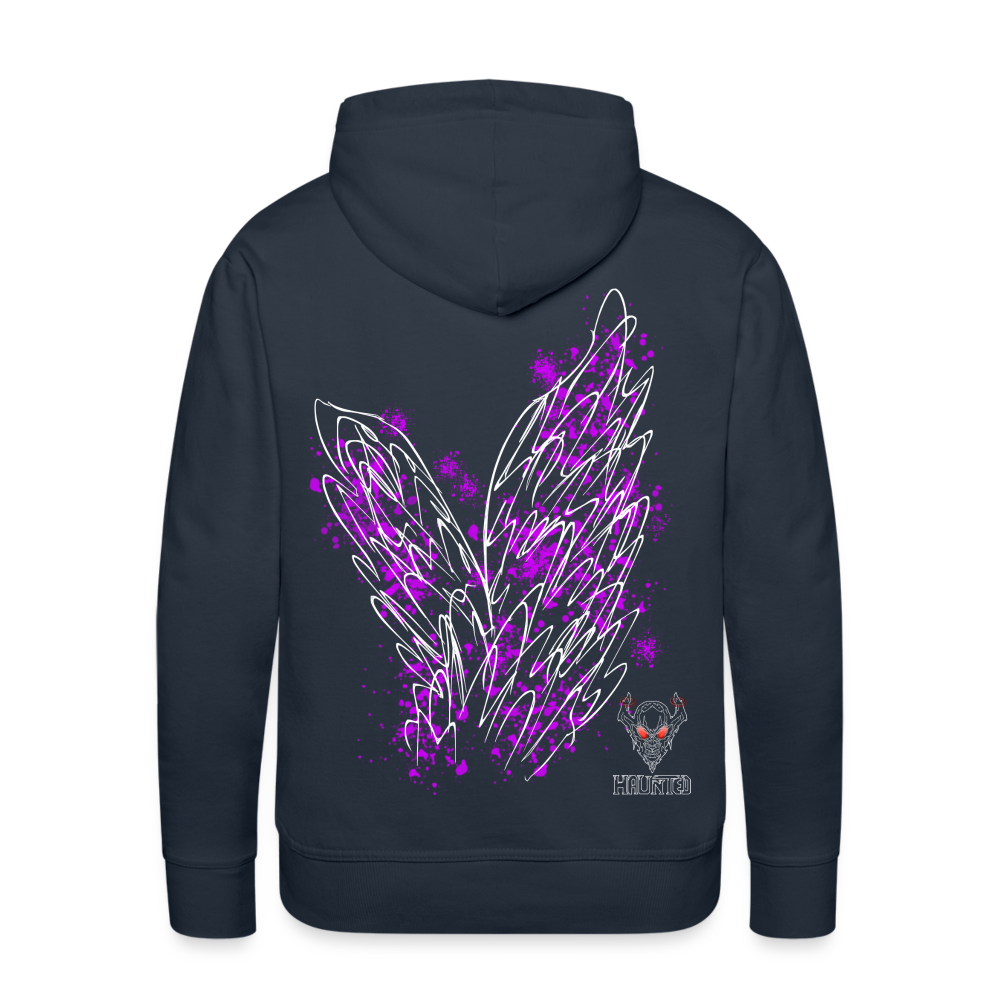 Men Hoodie Pink Wings - Navy