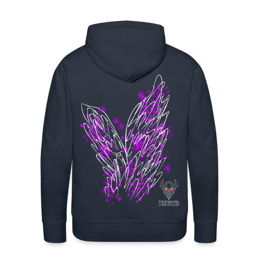 Men Hoodie Pink Wings - Navy