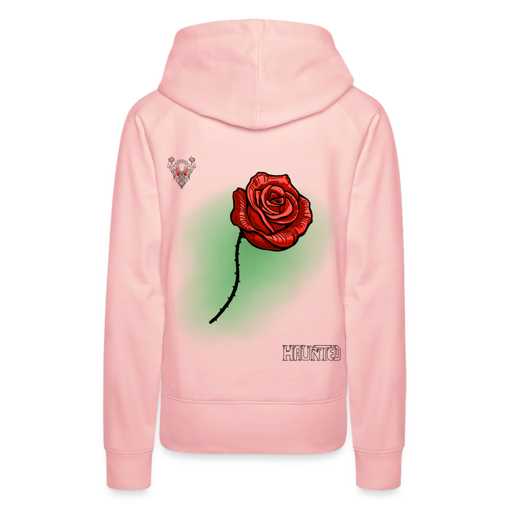 Woman Hoodie Rose on Green 3 - Kristallrosa