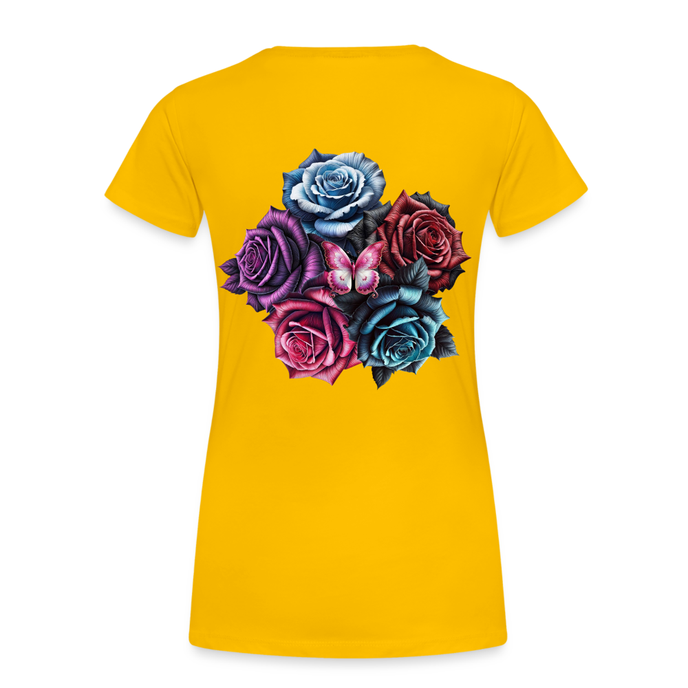 Women T-Shirt Rose Circle - Sonnengelb