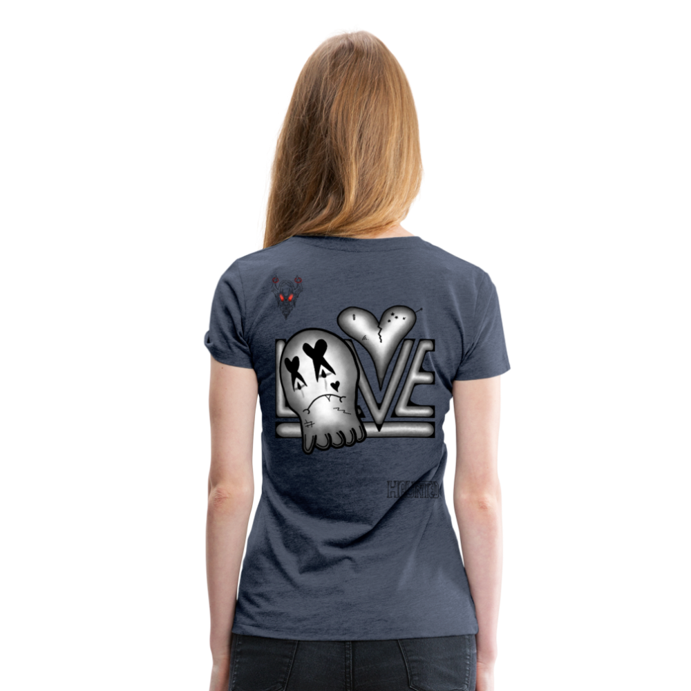 Woman T-Shirt LOVE - Blau meliert