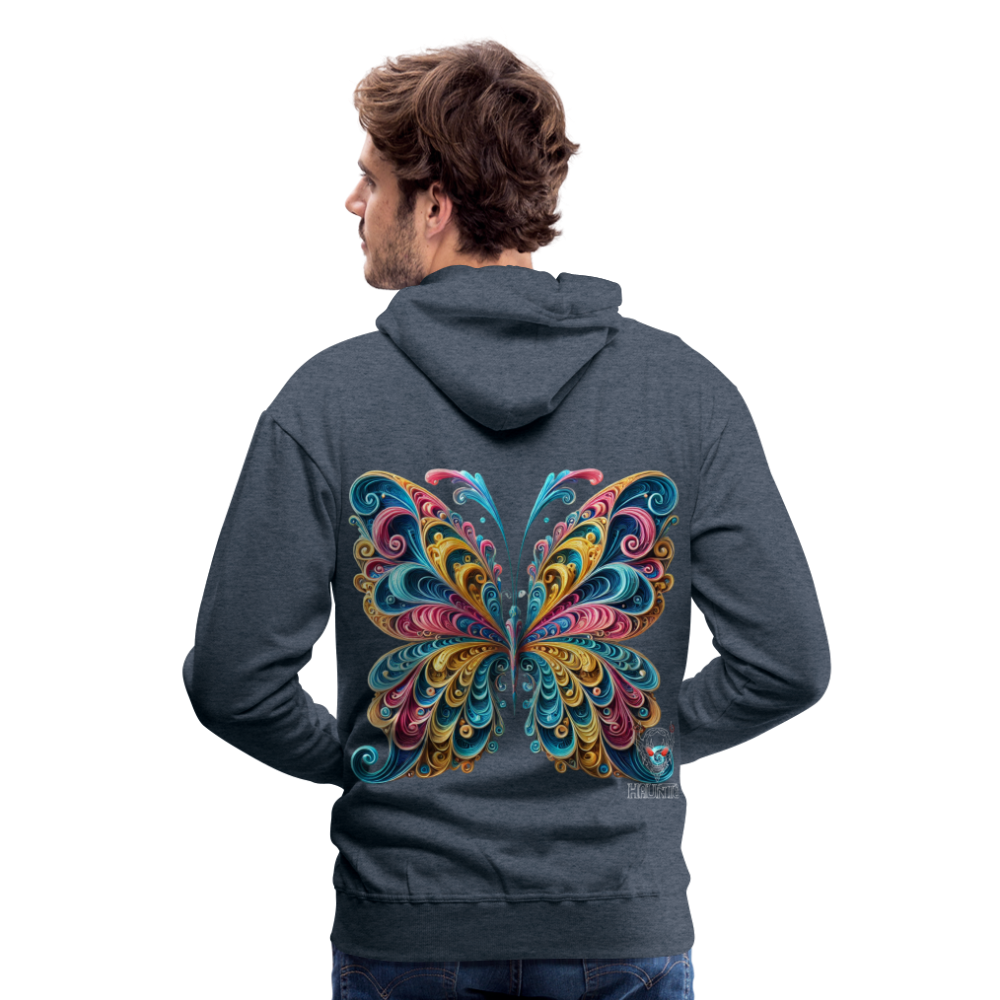 Men Hoodie Whimsical Butterfly Harmony - Jeansblau
