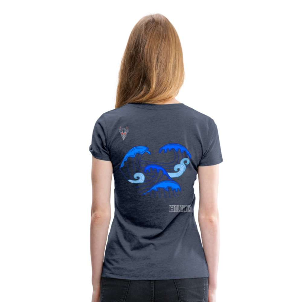 Woman T-Shirt Waves clean Light - Blau meliert