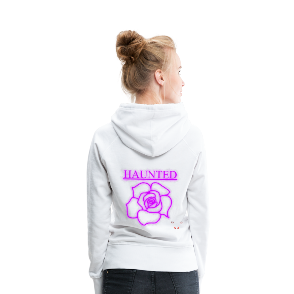 Women Hoodie Pink Neon Rose - Weiß