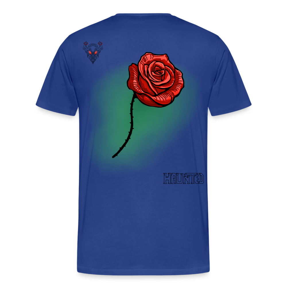Man T-Shirt Rose on Green 3 - Königsblau