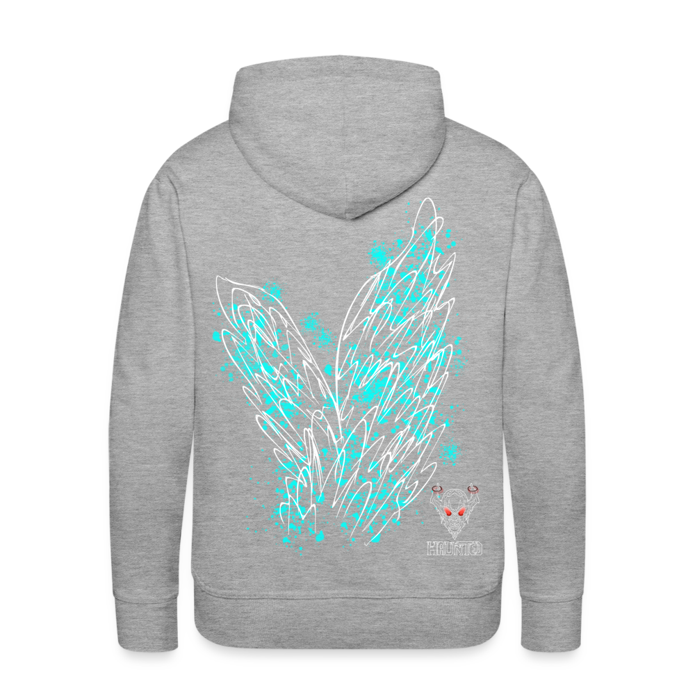 Men Hoodie Aqua Wings - Grau meliert