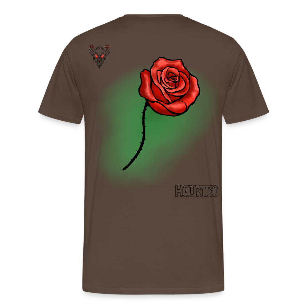 Man T-Shirt Rose on Green 1 - Edelbraun