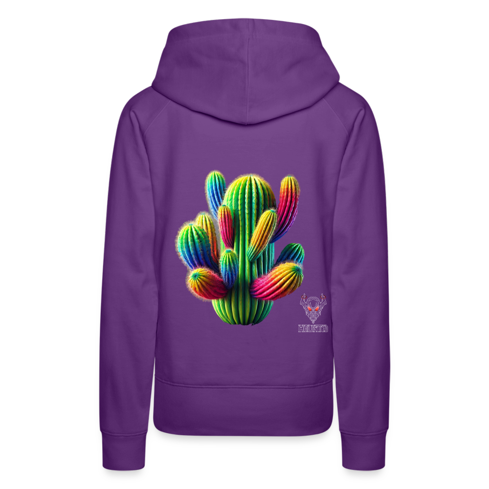 Woman Hoodie Prismatic Cactus Bloom - Purple