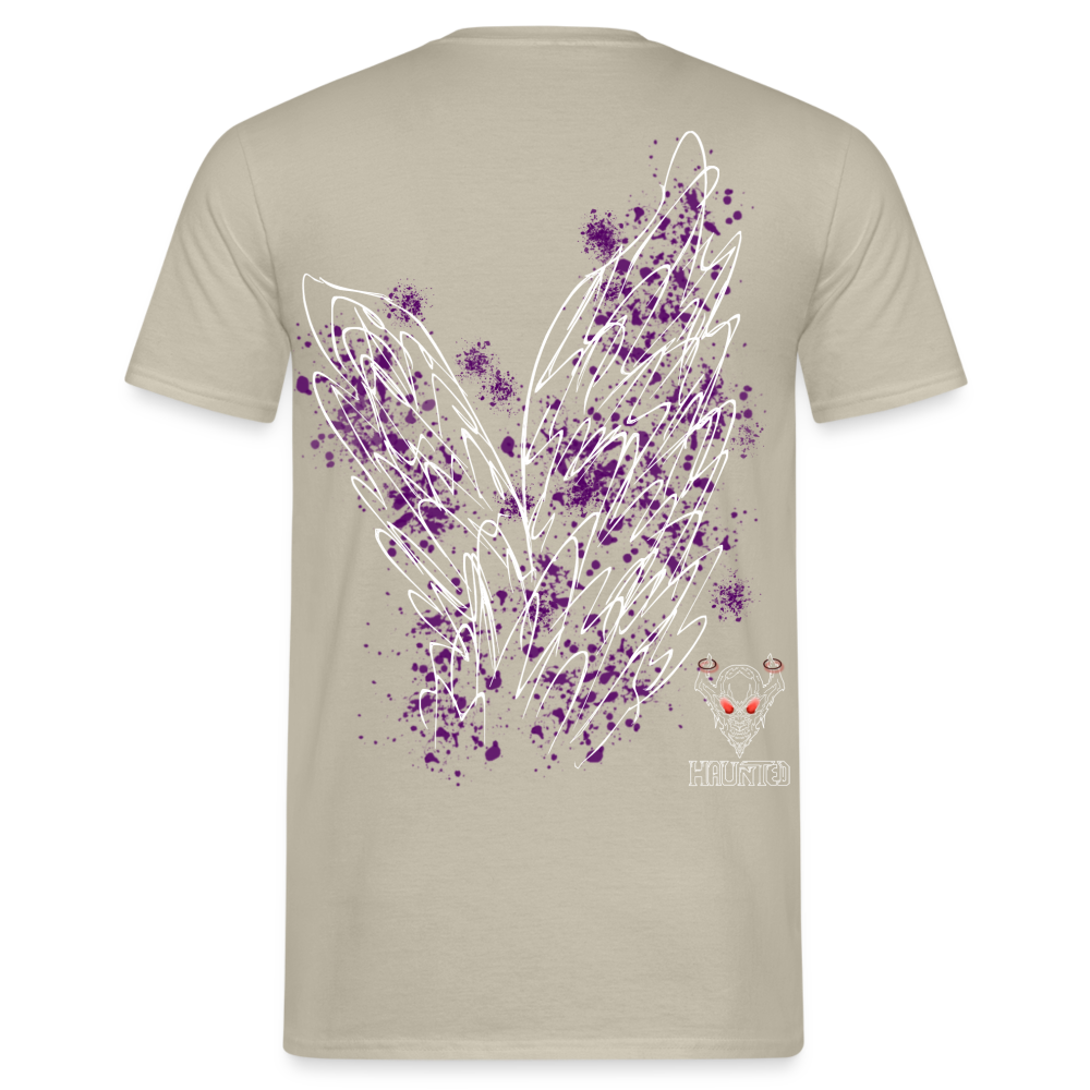 Men T-Shirt Purple Wings - Sandbeige