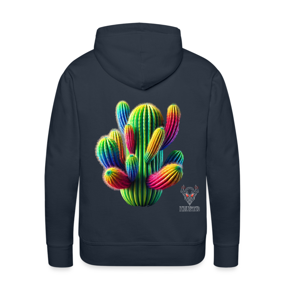 Men Hoodie "Prismatic Cactus Bloom" - Navy