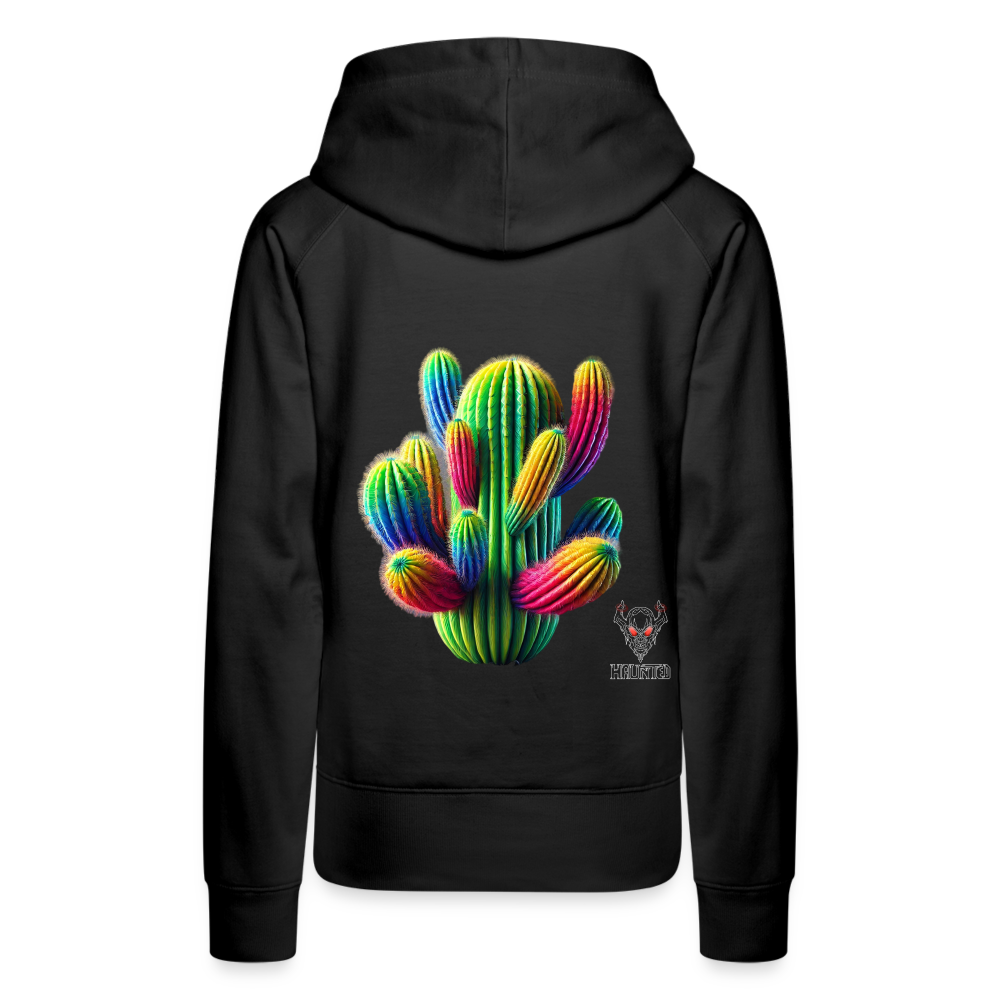 Woman Hoodie Prismatic Cactus Bloom - Schwarz
