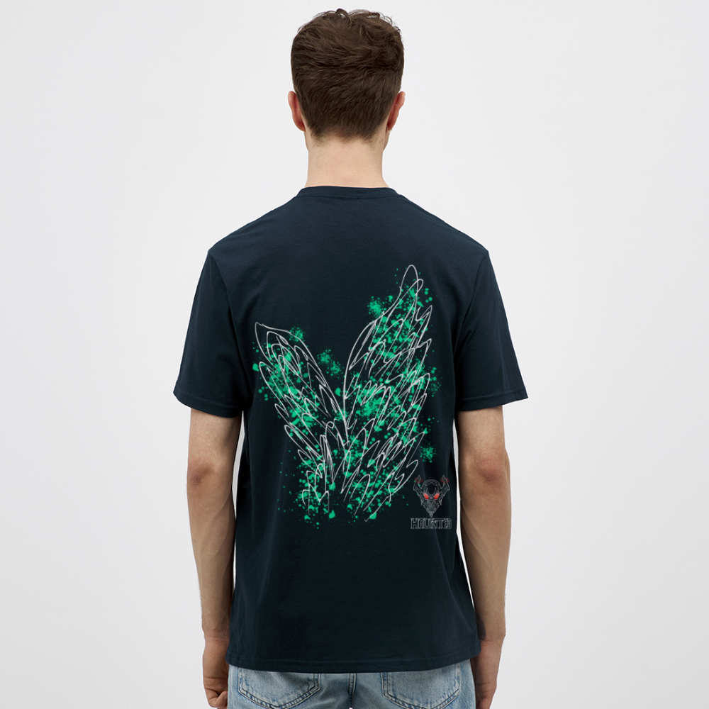 Men T-Shirt Turquoise Wings - Navy