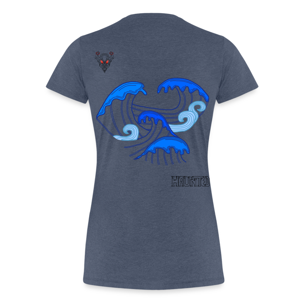 Woman T-Shirt Waves clean Dark - Blau meliert
