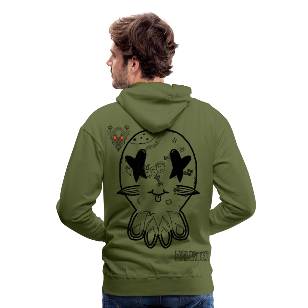 Man Hoodie Ghost Doodle Dark - Olivgrün
