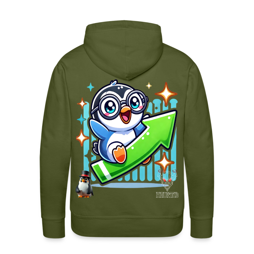Men Hoodie KasPenguin Riding the Trend - Olivgrün