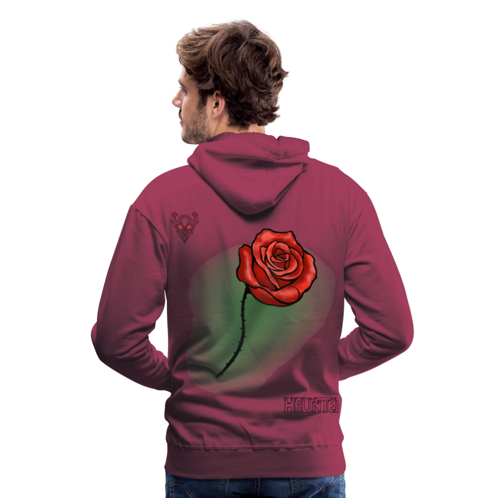 Man Hoodie Rose on Green 1 - Bordeaux