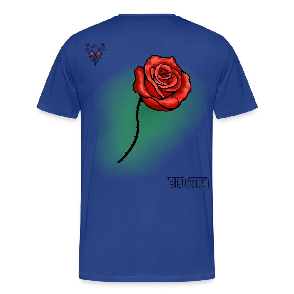 Man T-Shirt Rose on Green 1 - Königsblau
