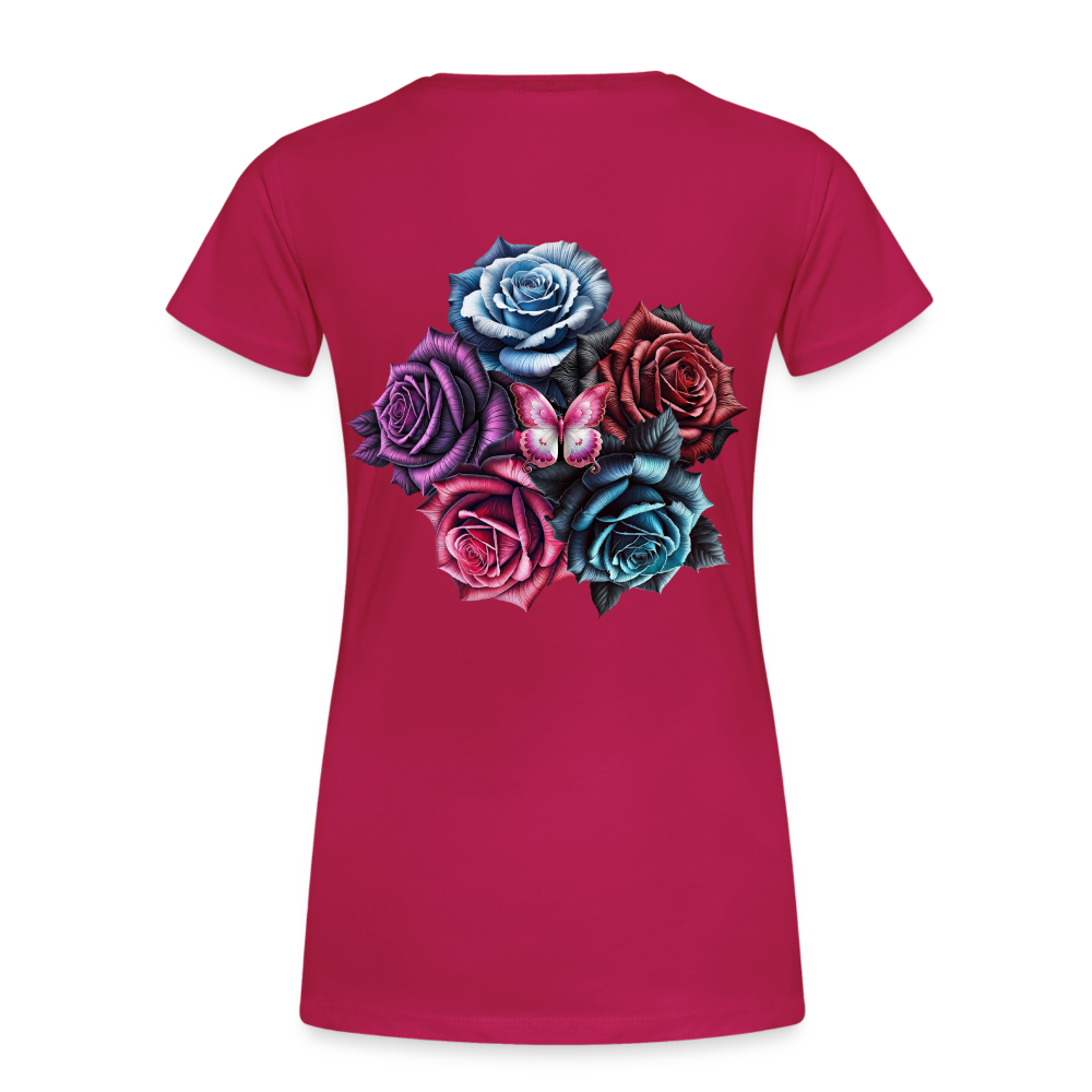 Women T-Shirt Rose Circle - dunkles Pink