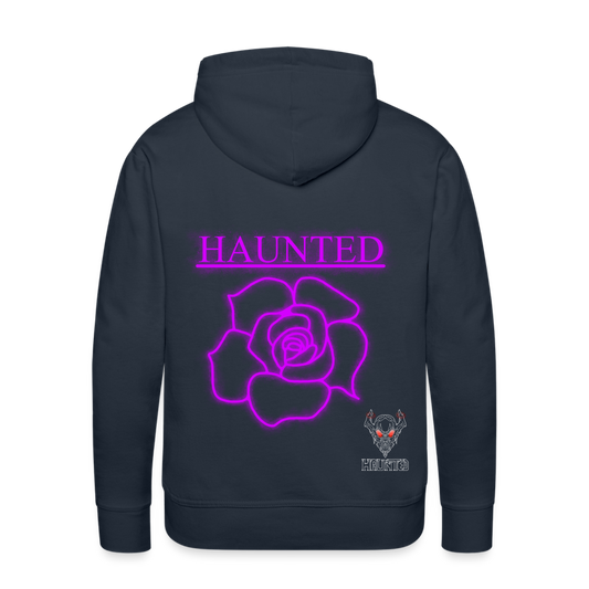 Men Hoodie Pink Neon Rose - Navy