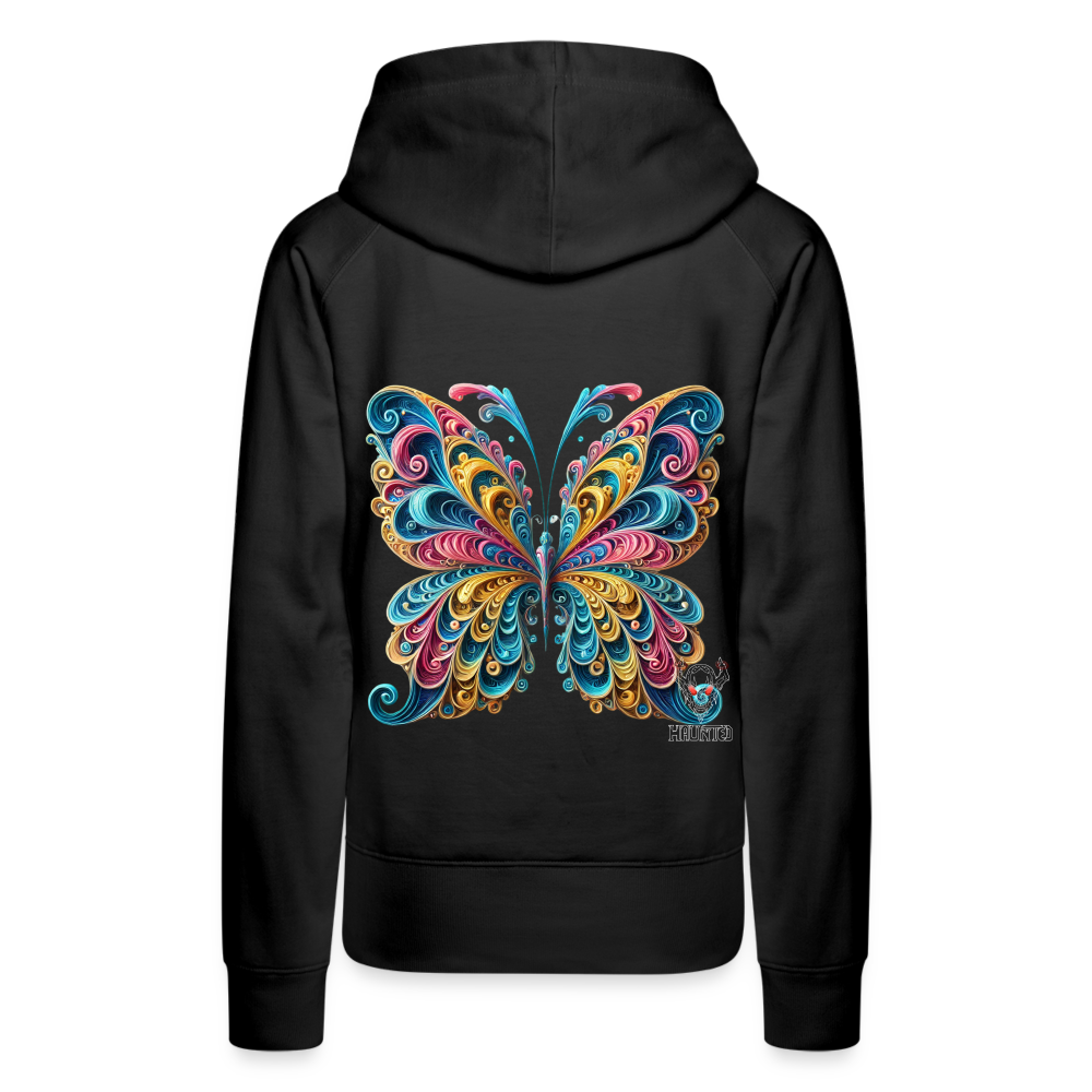 Woman Hoodie Whimsical Butterfly Harmony - Schwarz