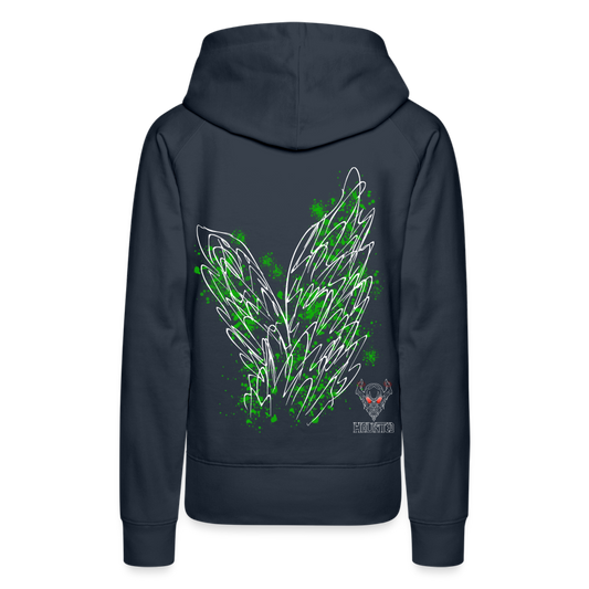 Women Hoodie Green Wings - Navy