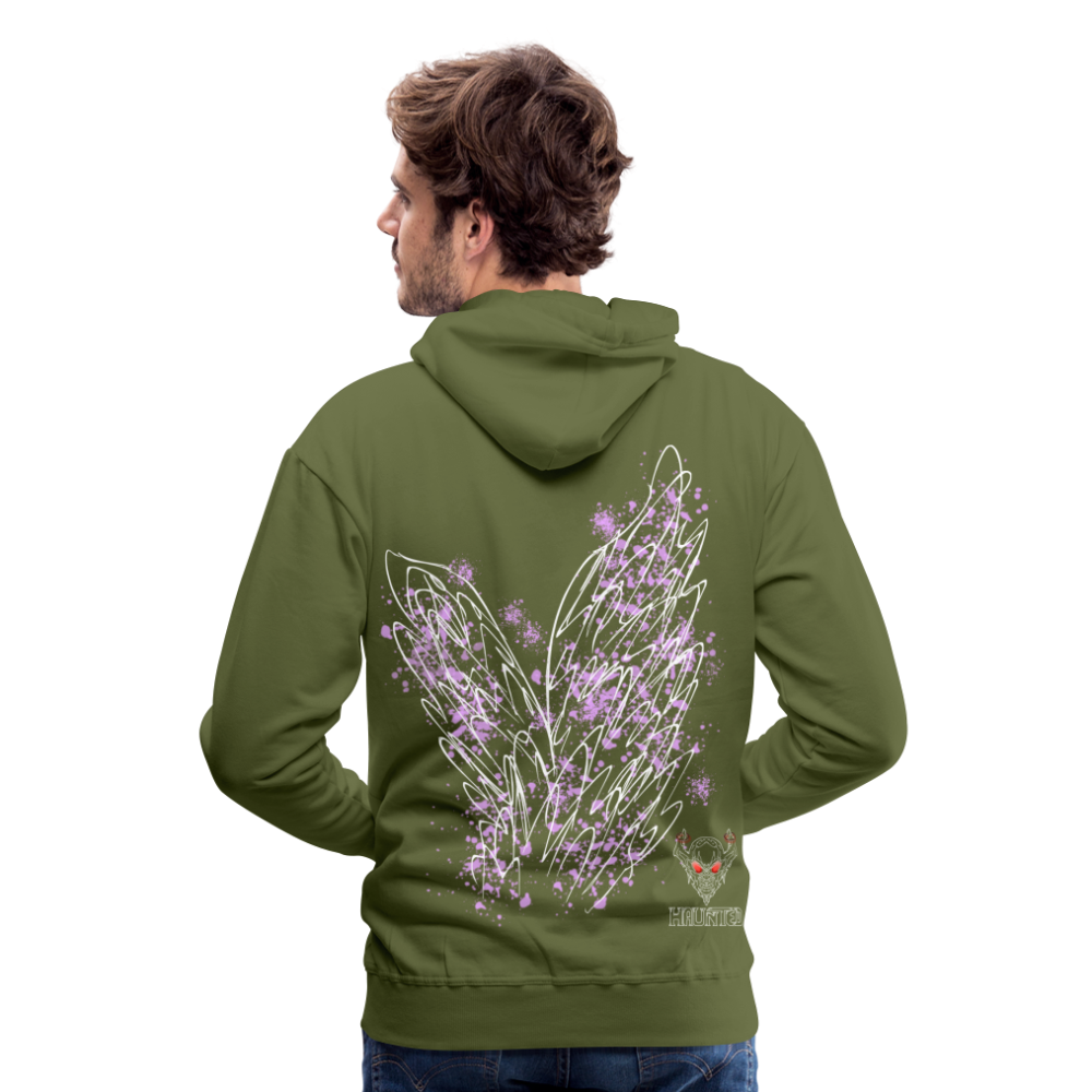 Men Hoodie Light Purple Wings - Olivgrün