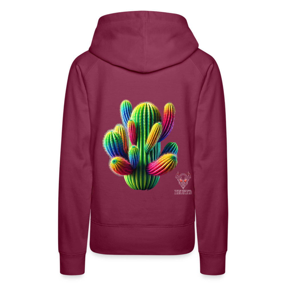 Woman Hoodie Prismatic Cactus Bloom - Bordeaux
