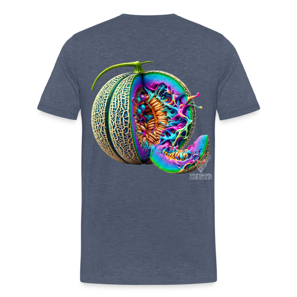 Men T-Shirt Neon Melon Art - Blau meliert