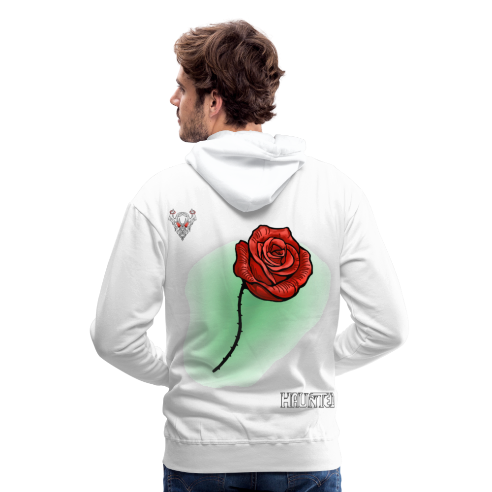 Men Hoodie Rose on Green 2 - Weiß