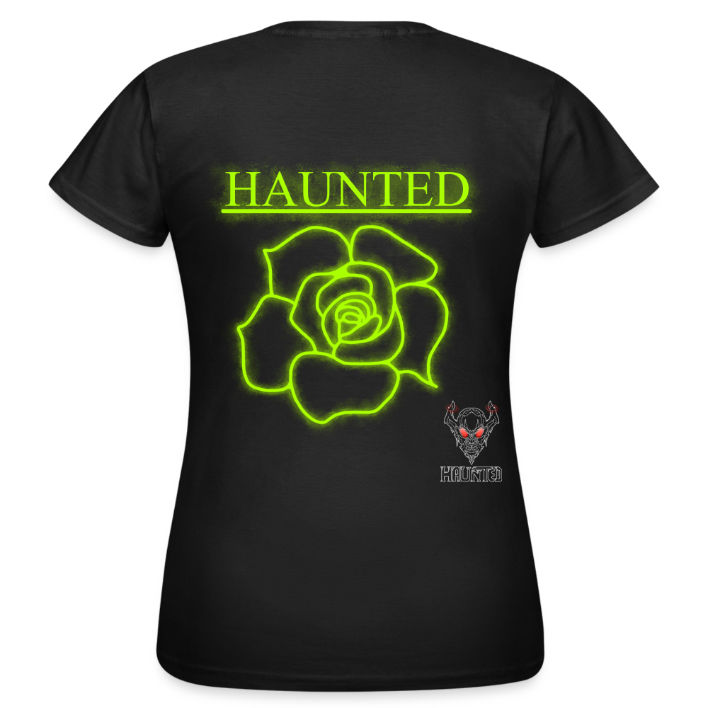 Women T-Shirt Poison Neon Rose - Schwarz