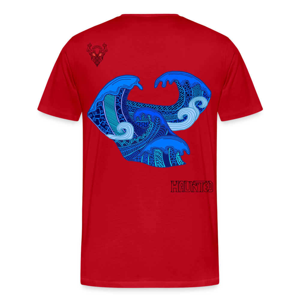 Man T-Shirt Waves Dark - Rot