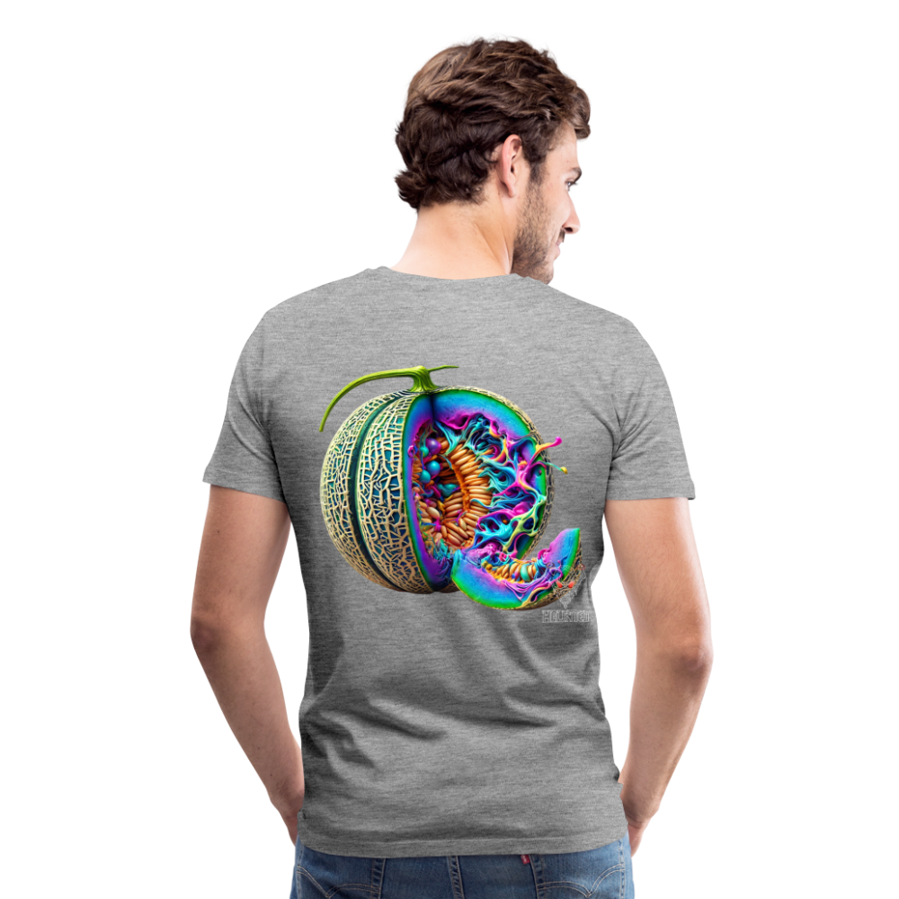 Men T-Shirt Neon Melon Art - Grau meliert