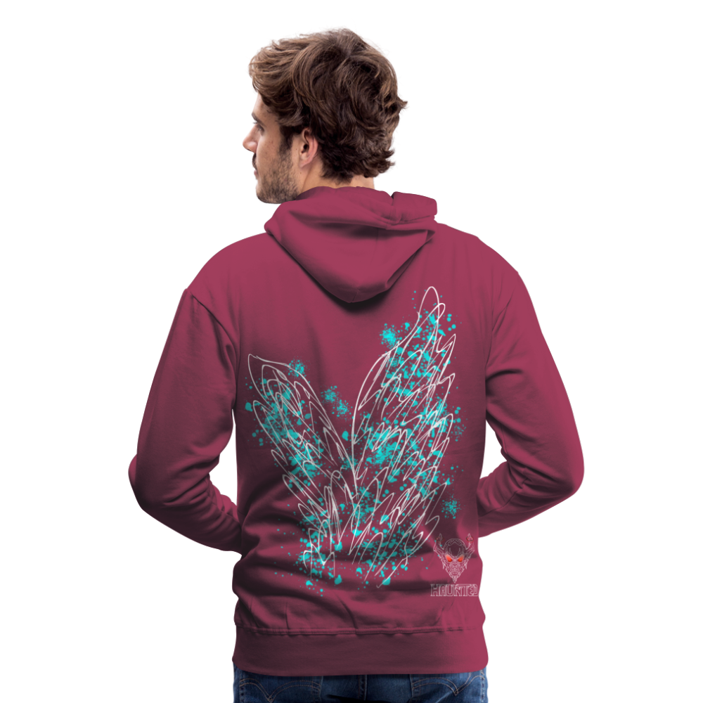 Men Hoodie Aqua Wings - Bordeaux