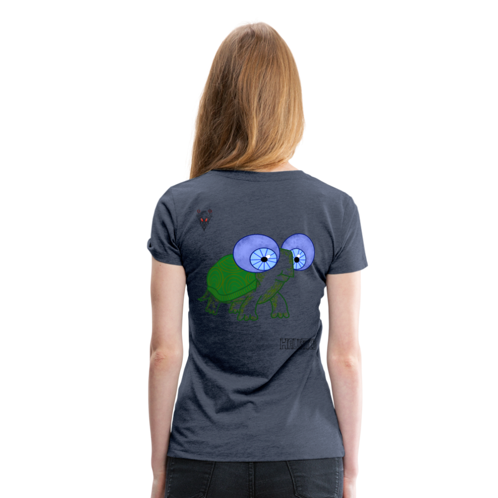 Woman T-Shirt Turtle - Blau meliert