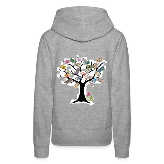 Women Hoodie Money Tree - Grau meliert