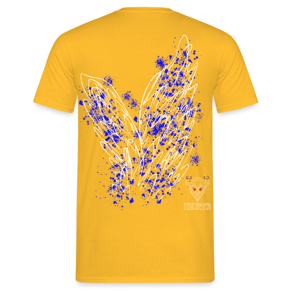 Men T-Shirt Blue Wings - Gelb
