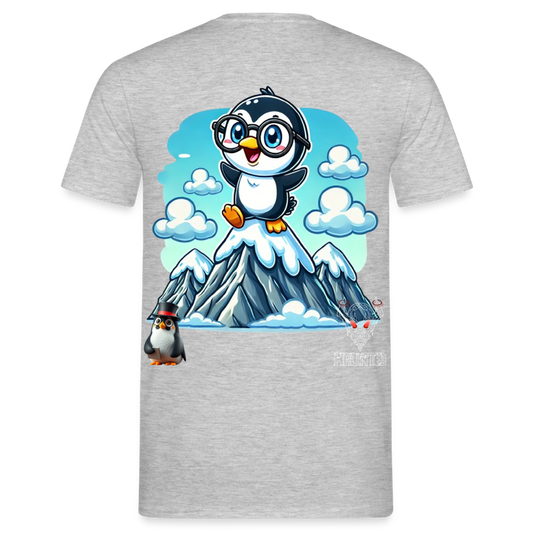 Men T-Shirt KasPenguin on Top - Grau meliert