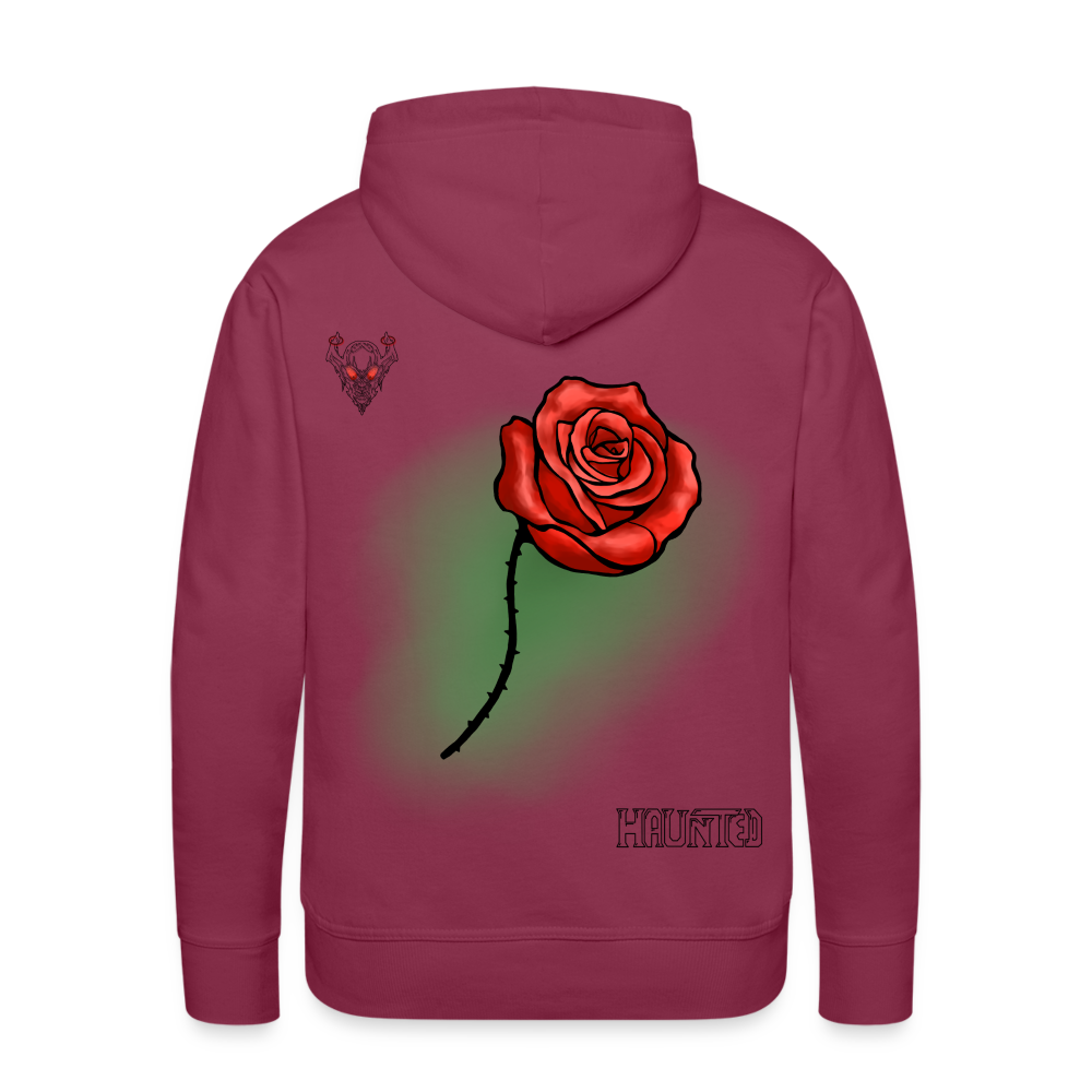 Man Hoodie Rose on Green 1 - Bordeaux