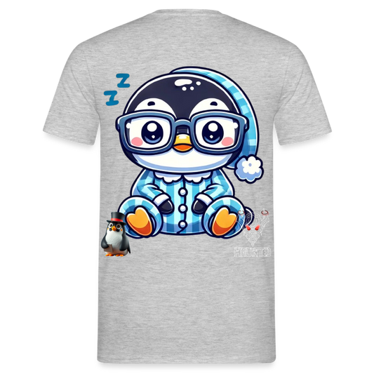 Men T-Shirt KasPenguin in Pyjama - Grau meliert