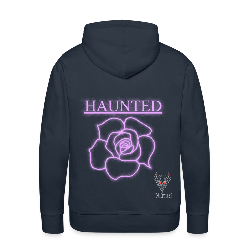 Men Hoodie Light Pink Neon Rose - Navy