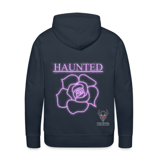Men Hoodie Light Pink Neon Rose - Navy