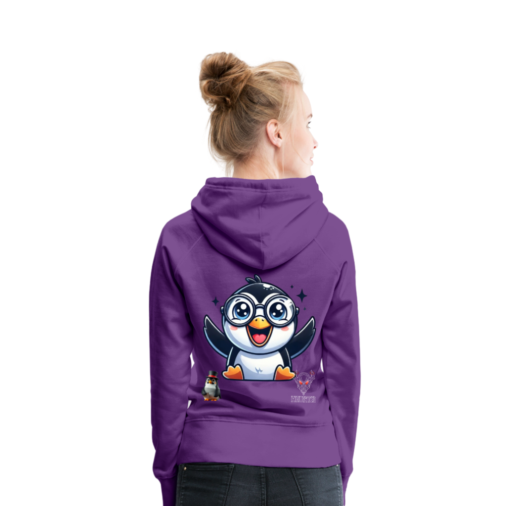 Women Hoodie KasPenguin Happy - Purple