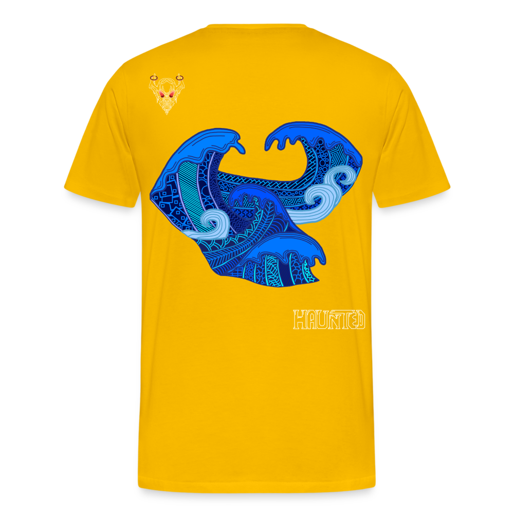 Man T-Shirt Waves Light - Sonnengelb