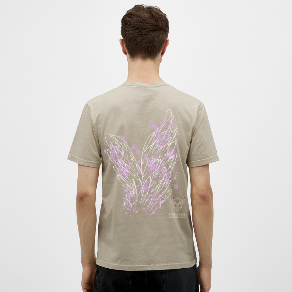Men T-Shirt Light Purple Wings - Sandbeige