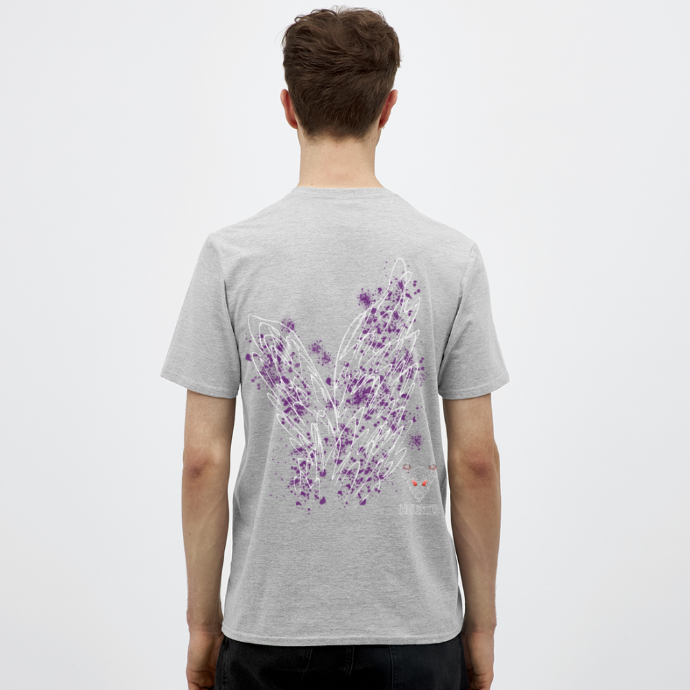 Men T-Shirt Purple Wings - Grau meliert