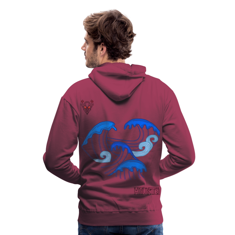 Men Hoodie Waves clean Dark - Bordeaux