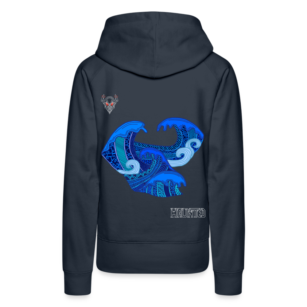 Woman Hoodie Waves Light - Navy