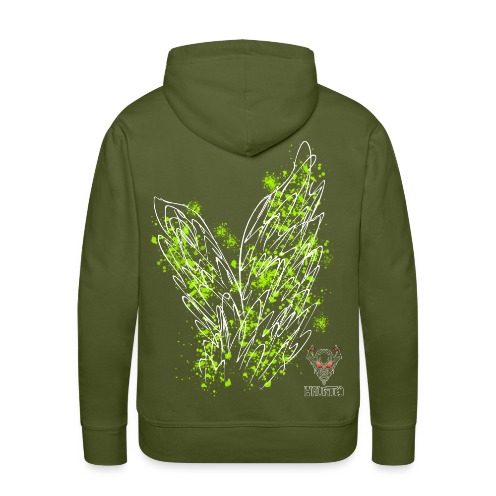Men Hoodie Poison Green Wings - Olivgrün