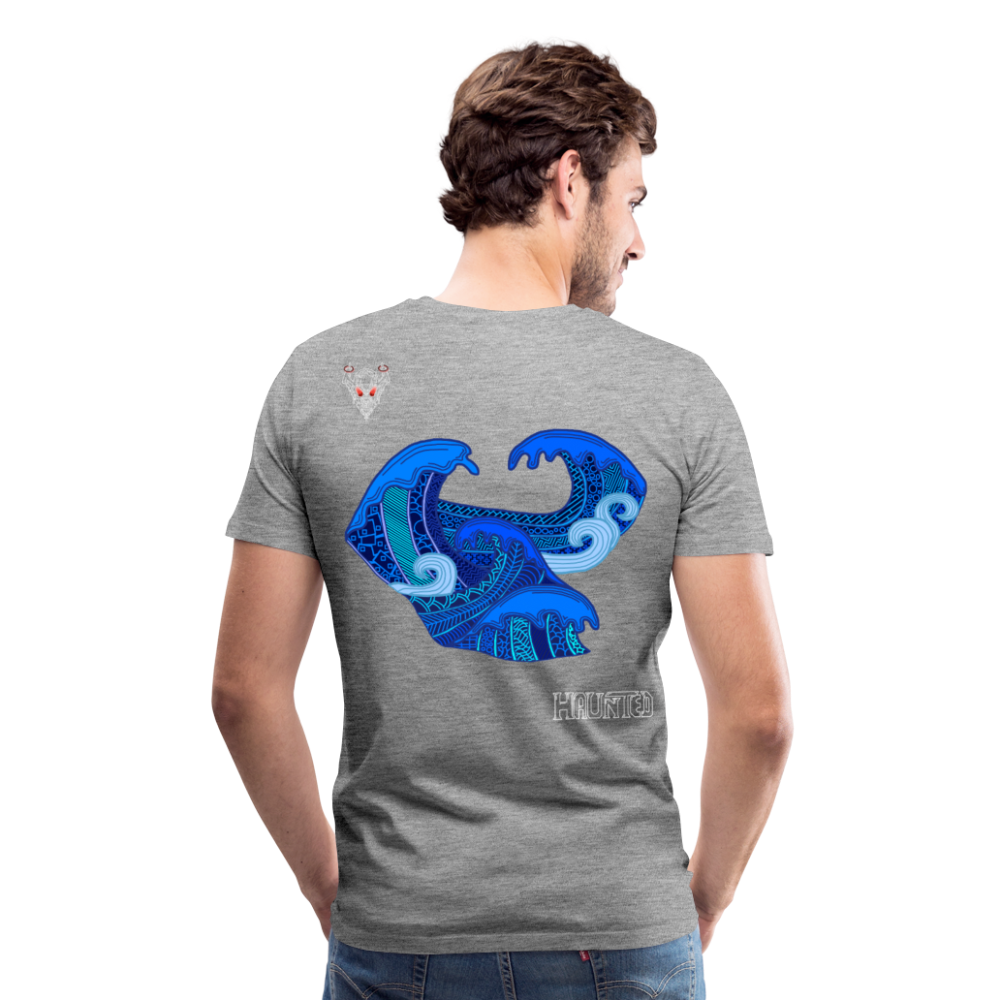 Man T-Shirt Waves Light - Grau meliert