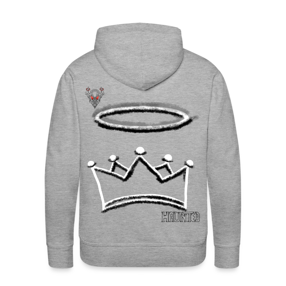 Man Hoodie Cown and Ring Dark - Grau meliert